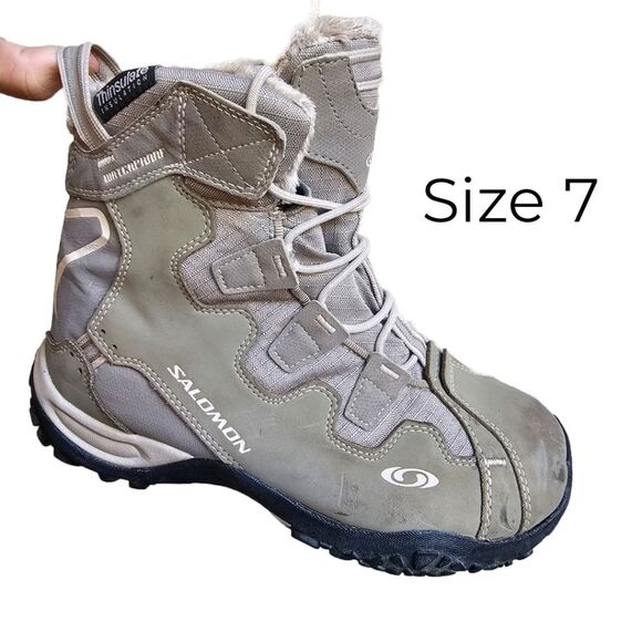 Salomon Snowtrip Thinsulate Women’s 7 Winter Snow Boots Waterproof Tan - Picture 1 of 7